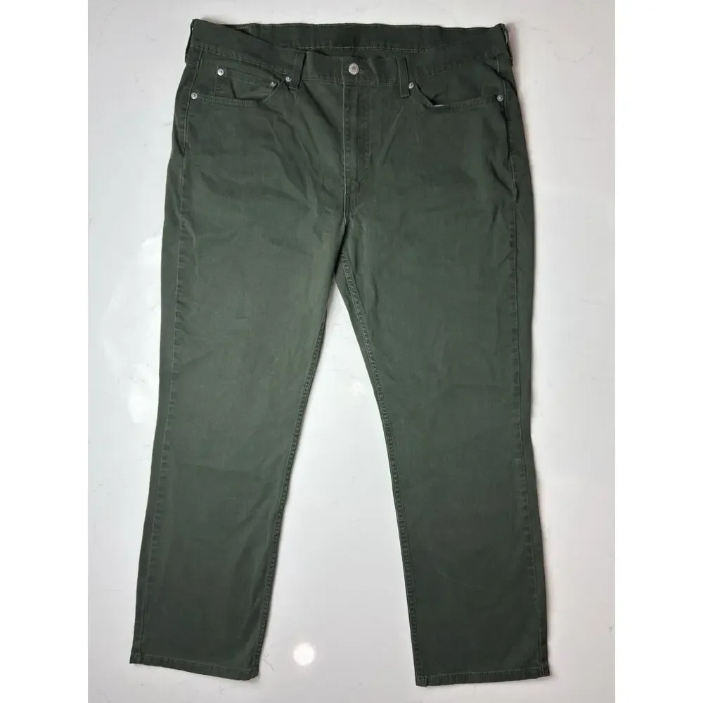Levi's 514 Straight Jeans Mens 40x32 Olive Green Denim Pants